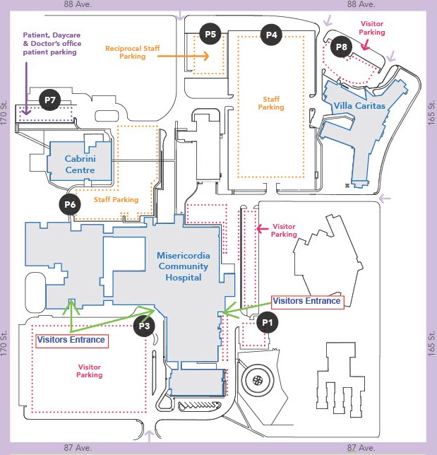 Misericordia parking map Map of Misericordia hospital parking