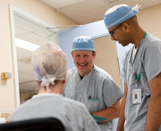 Three Covenant Health physicians have a conversation.