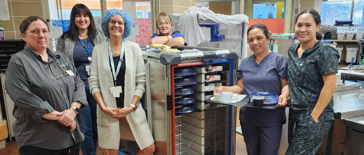 Bonnyville Health Centre staff show off the new Burlodge carts. that are